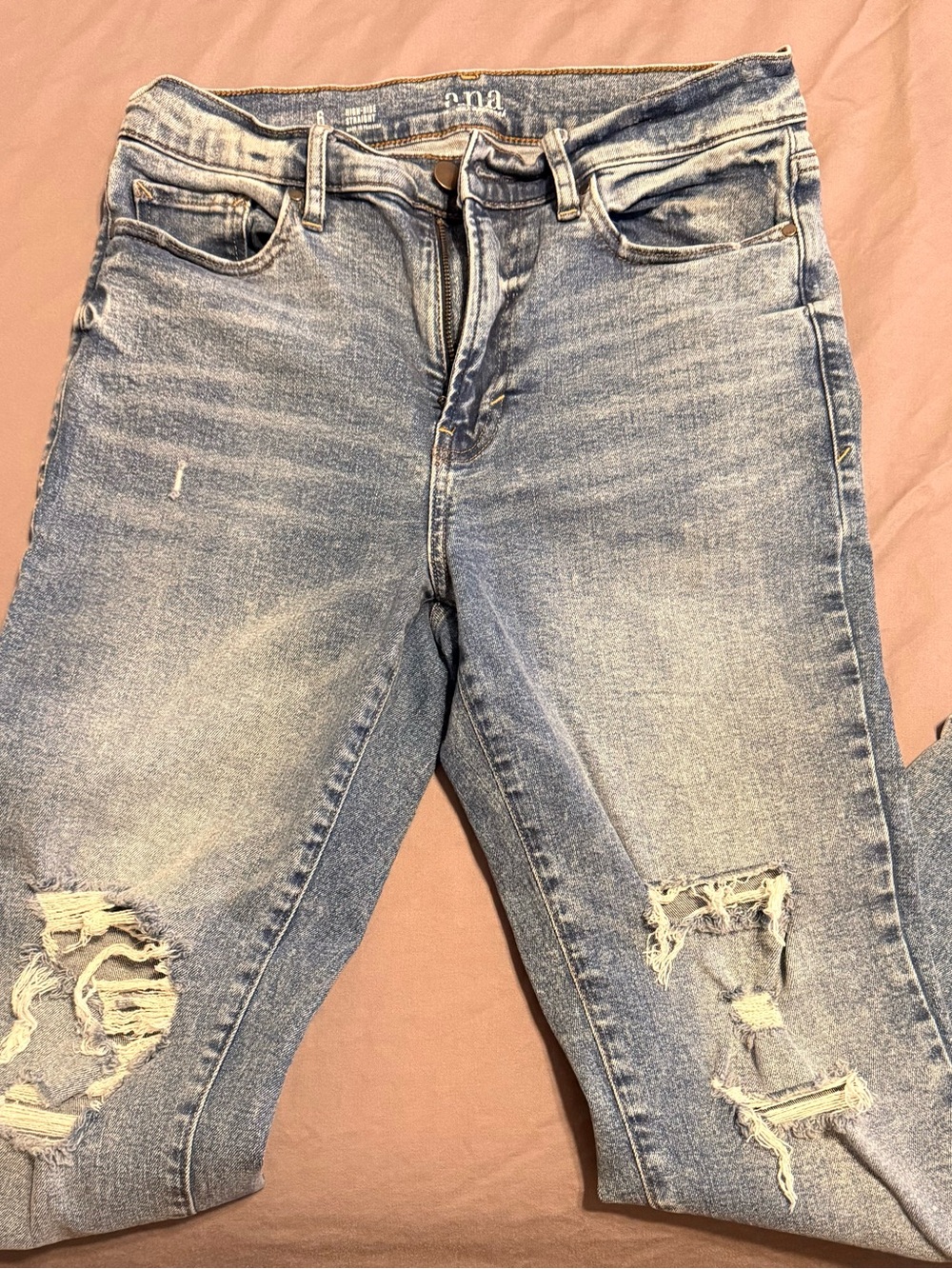 Women's Distressed Light Blue Jeans